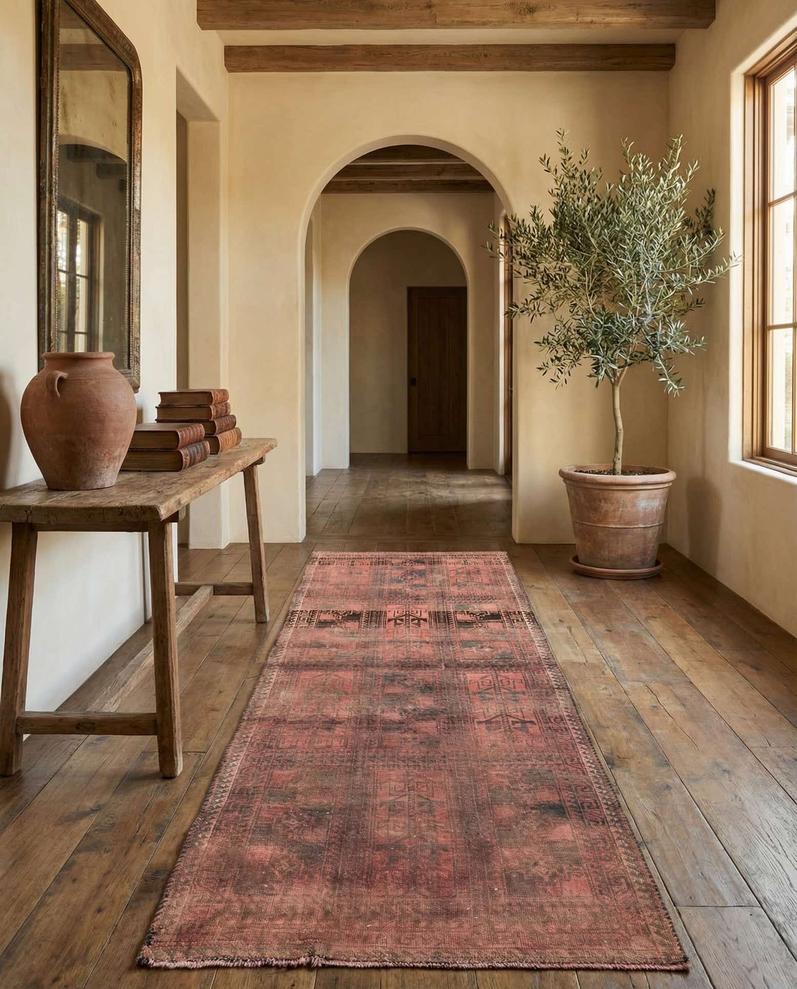 2' 8 x 6' 4 Hand Knotted Ultra Vintage Persian Wool Runner Rug