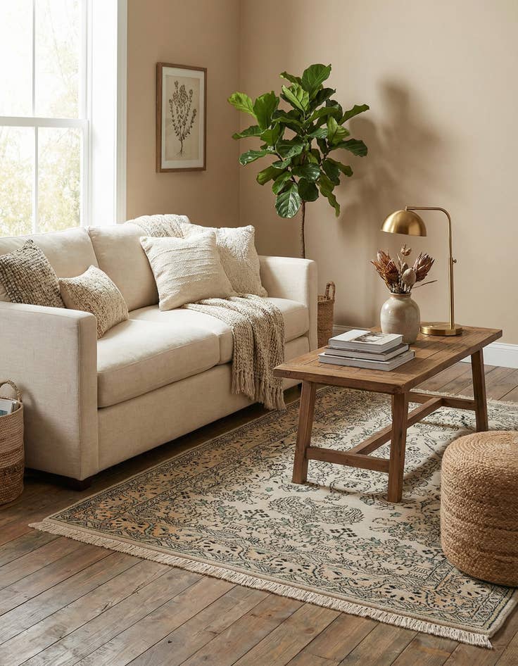 Detail image of  3' 2 x 5' 1  Hand Knotted Kashmir Oriental Wool Rug