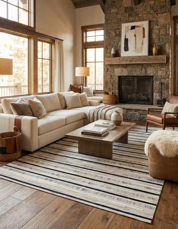 5' 1 x 7' 10 Cowhide Stocks Rug