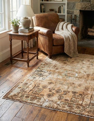 3' 9 x 4' 10 Hand Knotted Ultra Vintage Persian Wool Rug
