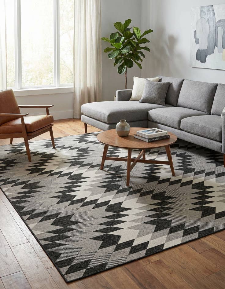 Detail image of  13' x 13'  Washable Modern Indoor / Outdoor Square Rug