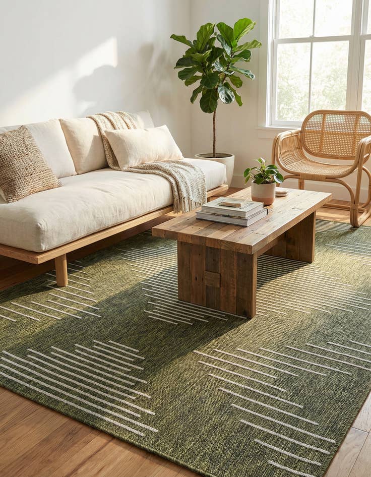 Detail image of  6' x 9'  Washable Modern Indoor / Outdoor Rug