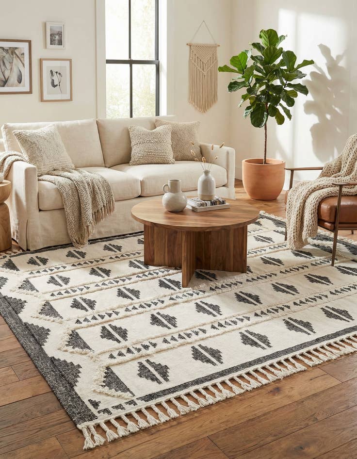 Detail image of  8' x 8'  Hand Woven Arizona Wool Square Rug