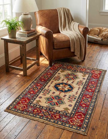 2' 9 x 4' Hand Knotted Kazak Rug