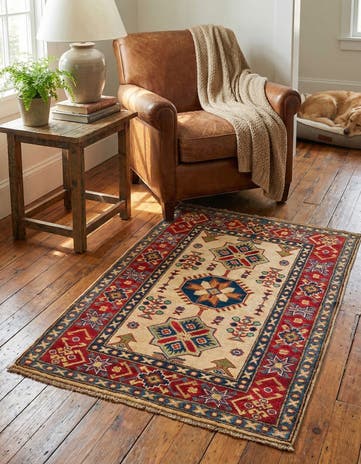 2' 9 x 4' Hand Knotted Kazak Rug