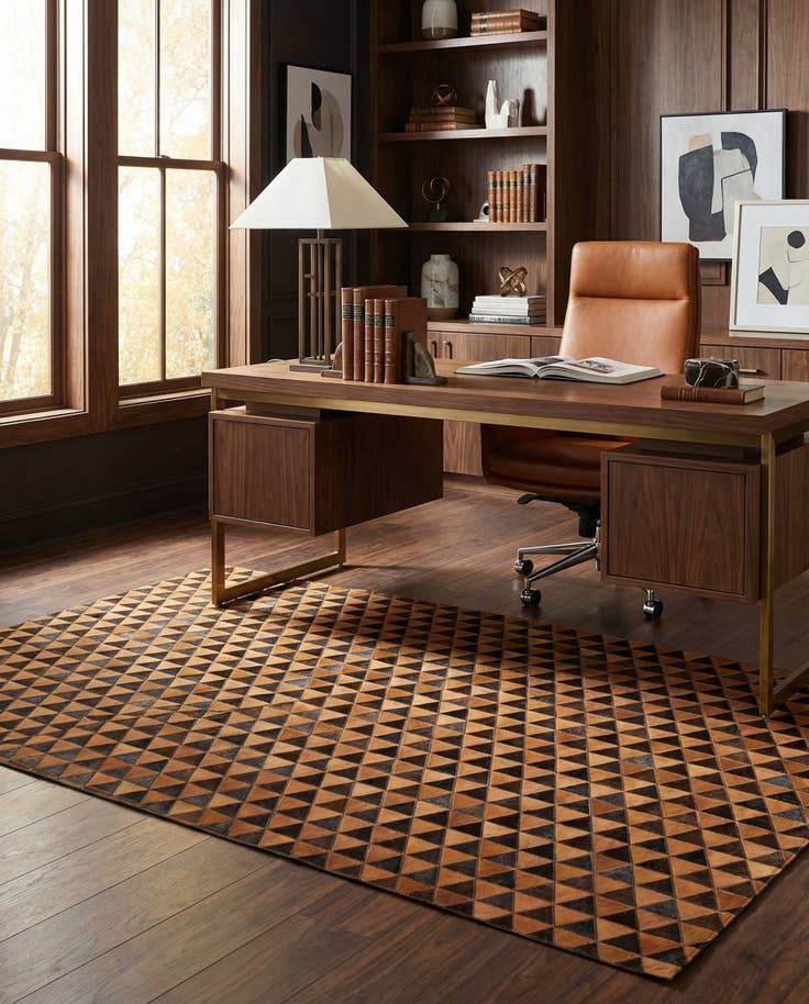 Detail image of 5' 2 x 8' 1 Cowhide Leather Rug