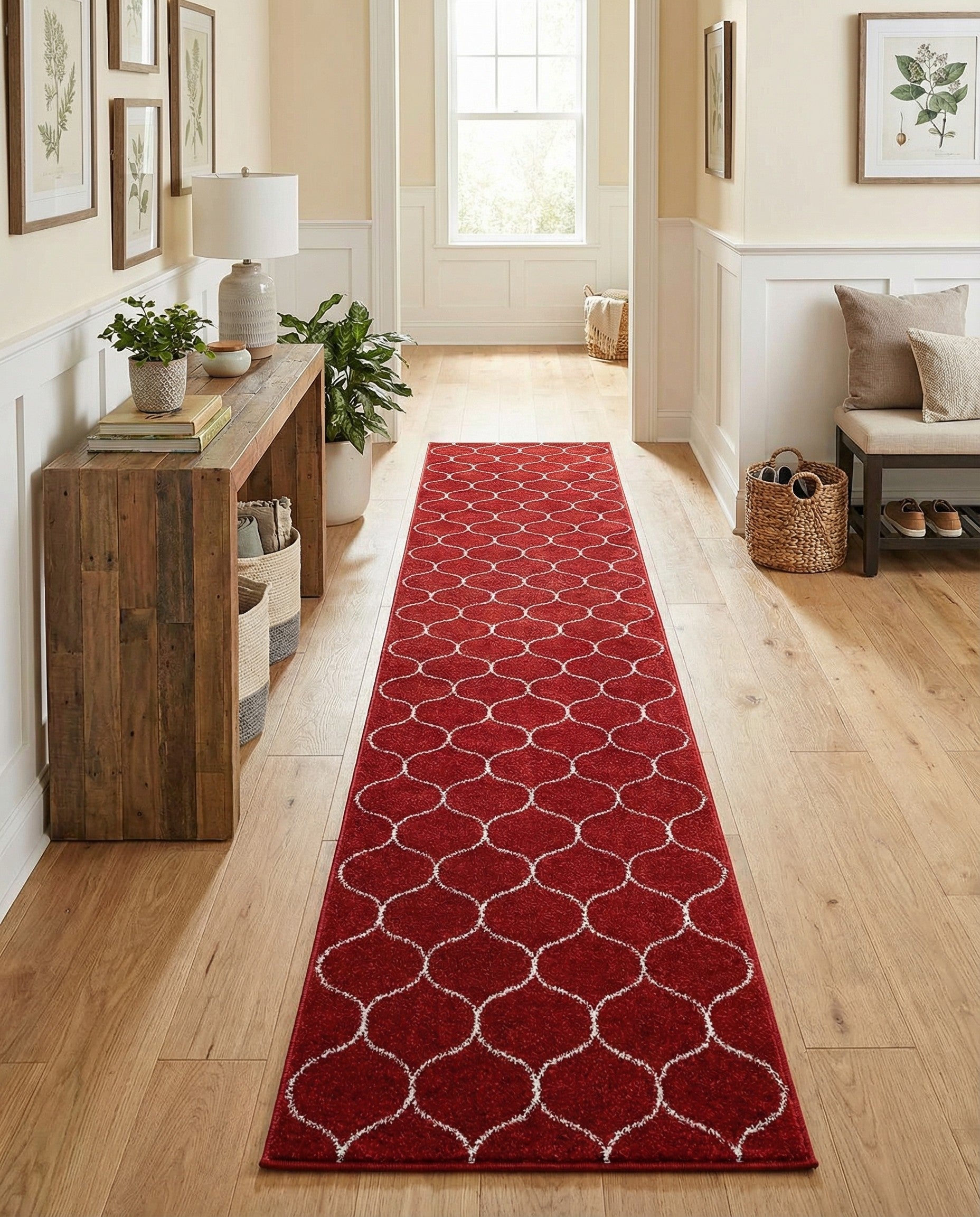  2' 7 x 12' Lattice Frieze Runner Rug