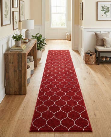  2' 7 x 12' Lattice Frieze Runner Rug