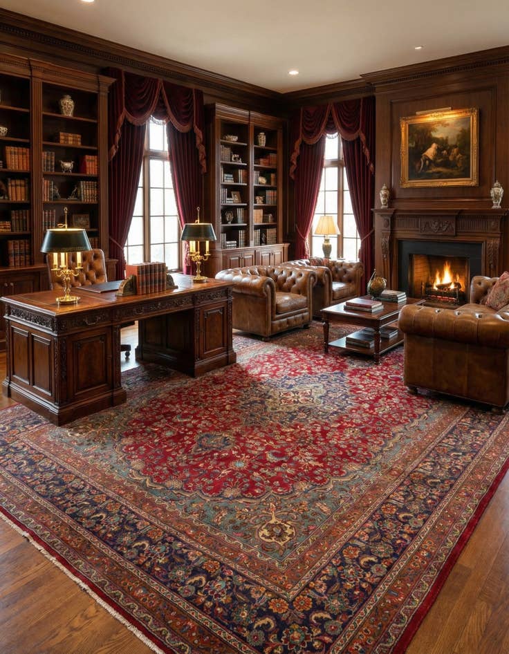 Detail image of 9' 9 x 12' 10  Hand Knotted Sabzevar Persian Wool Rug