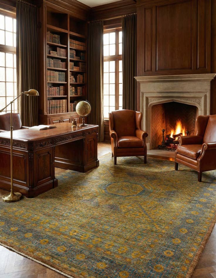 Detail image of 5' 6 x 7' 9  Hand Knotted Mamluk Ziegler Oriental Rug