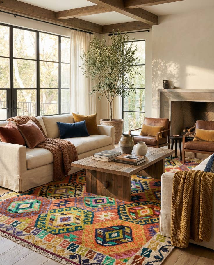 Detail image of 6' 8 x 10' 4 Hand Knotted Darya Wool Rug