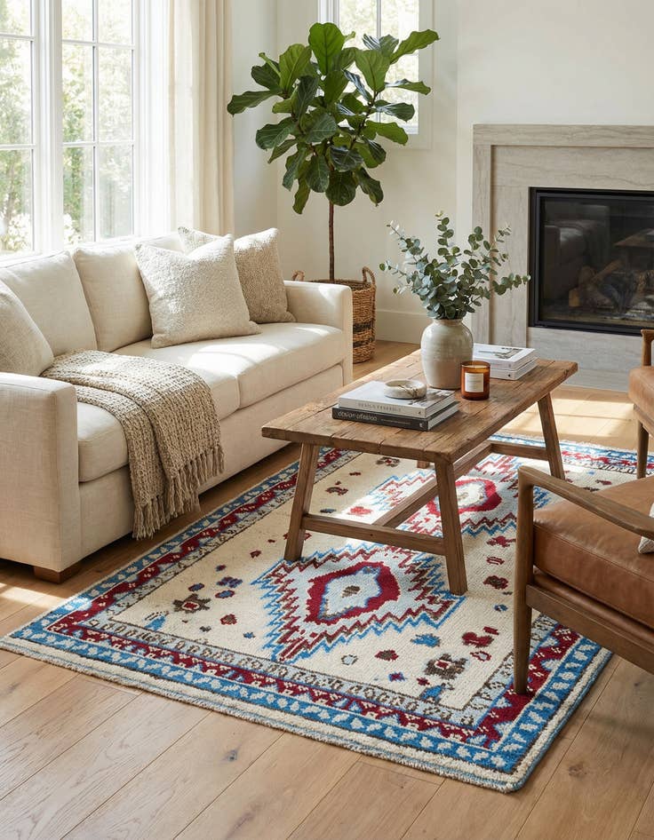 Detail image of 5' x 7' 6  Hand Knotted Moroccan Wool Rug