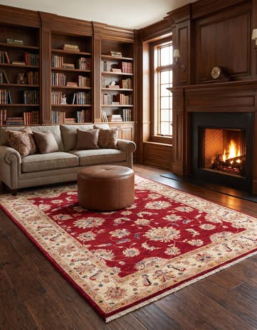 5' 1 x 6' 9 Hand Knotted Ziegler Rug
