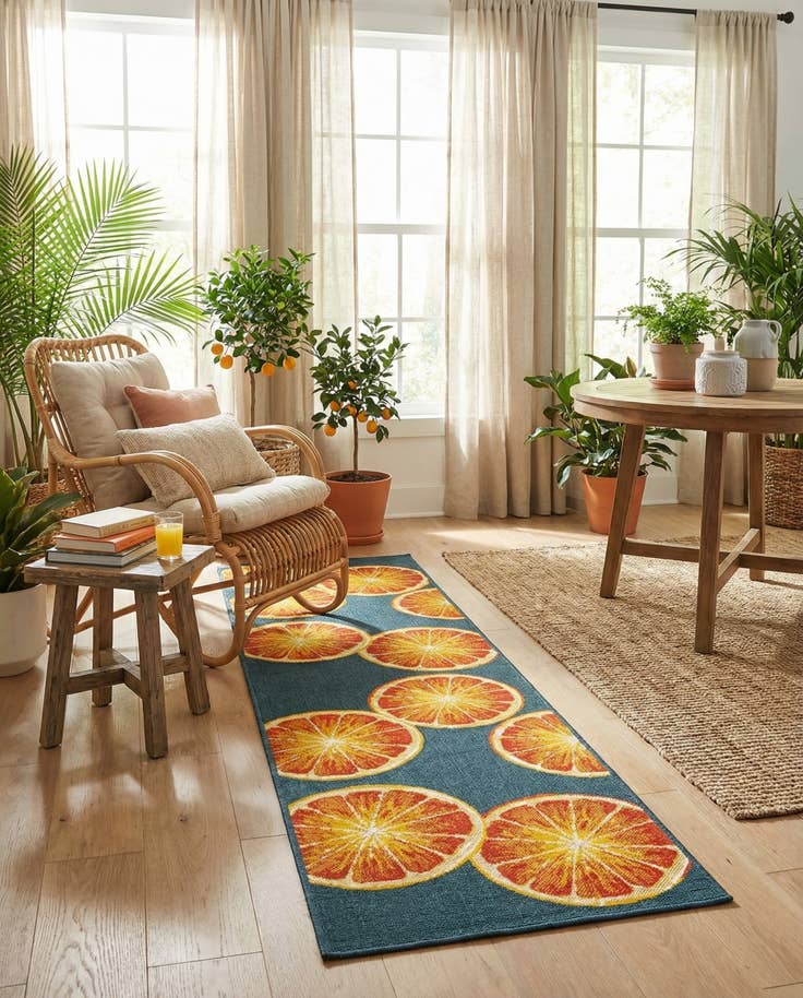Detail image of 2' 7 x 12' Easy-Clean Modern Indoor / Outdoor Runner Rug