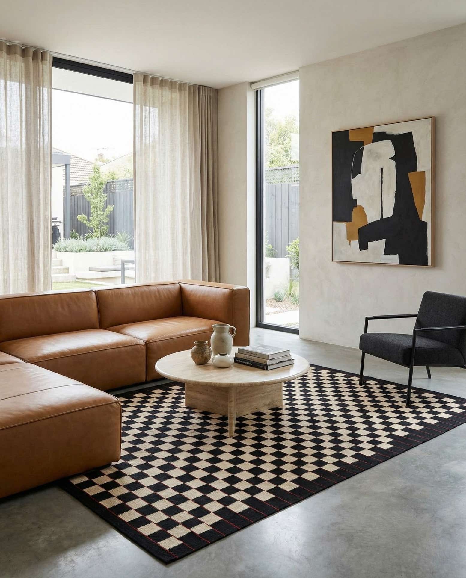 5' 7 x 8' Hand Woven Kilim Modern Wool Rug