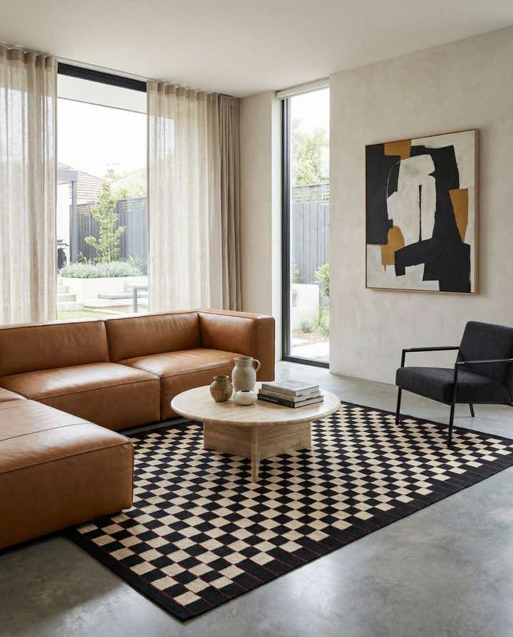 5' 7 x 8' Hand Woven Kilim Modern Wool Rug