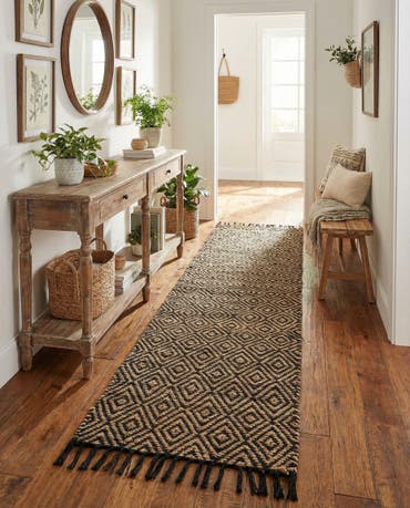  2' 2 x 12'  Hand Woven Braided Jute Runner Rug