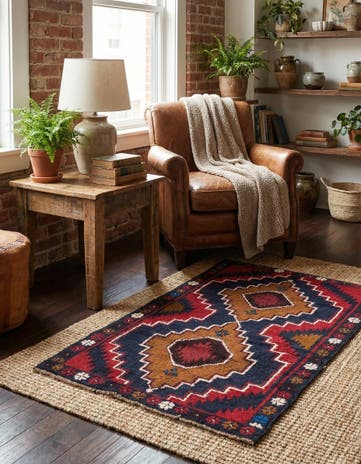 2' 8 x 4' 9 Hand Knotted Balouch Persian Wool Rug
