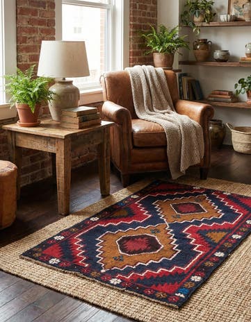 2' 8 x 4' 9 Hand Knotted Balouch Persian Wool Rug