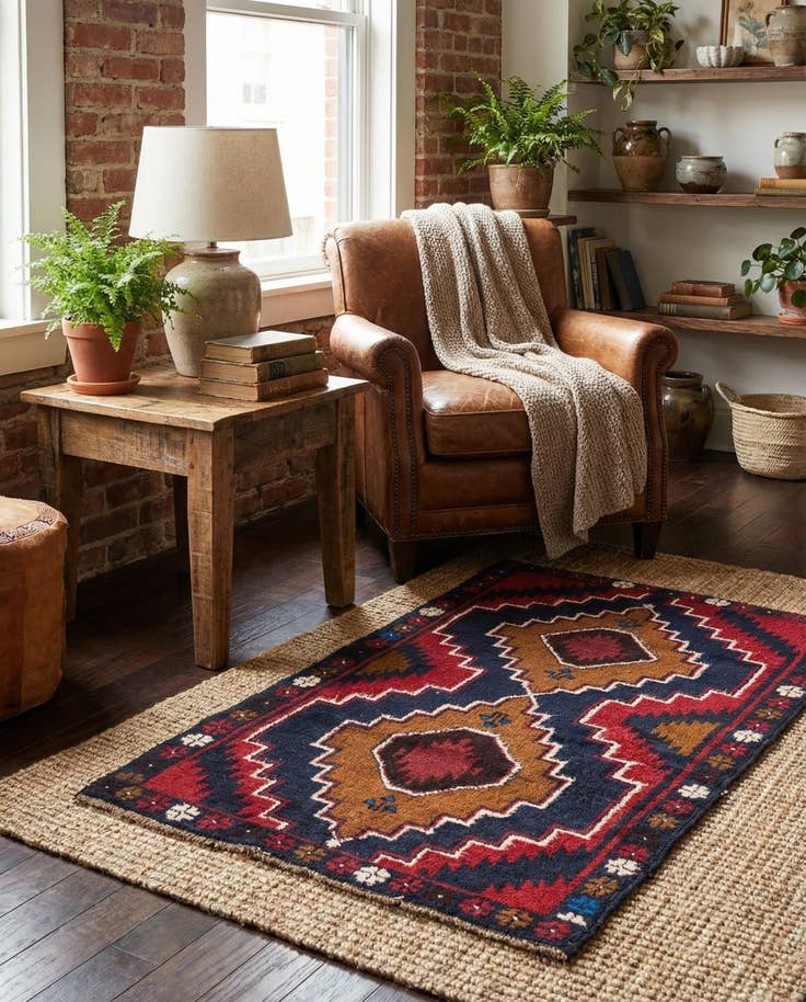 Detail image of 2' 8 x 4' 9 Hand Knotted Balouch Persian Wool Rug