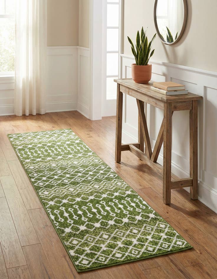 Detail image of  2' x 7' Moroccan Trellis Runner Rug