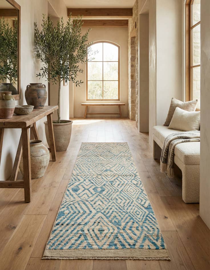Detail image of  2' 10 x 10' 4  Hand Knotted Moroccan Wool Runner Rug