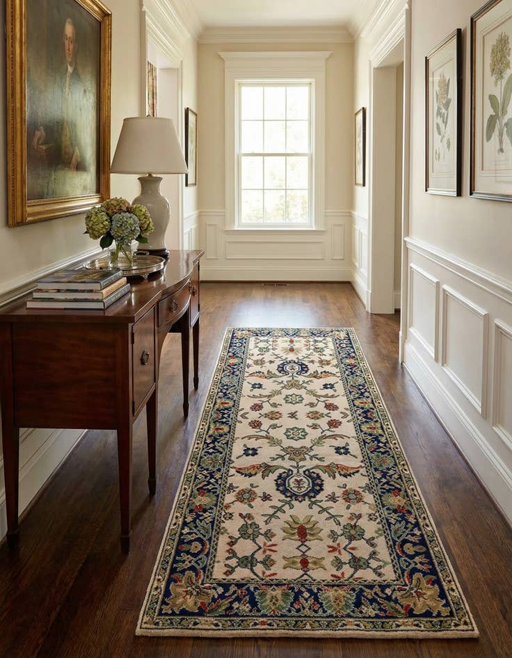 Detail image of 5' x 12' Sarough Wool Runner Rug