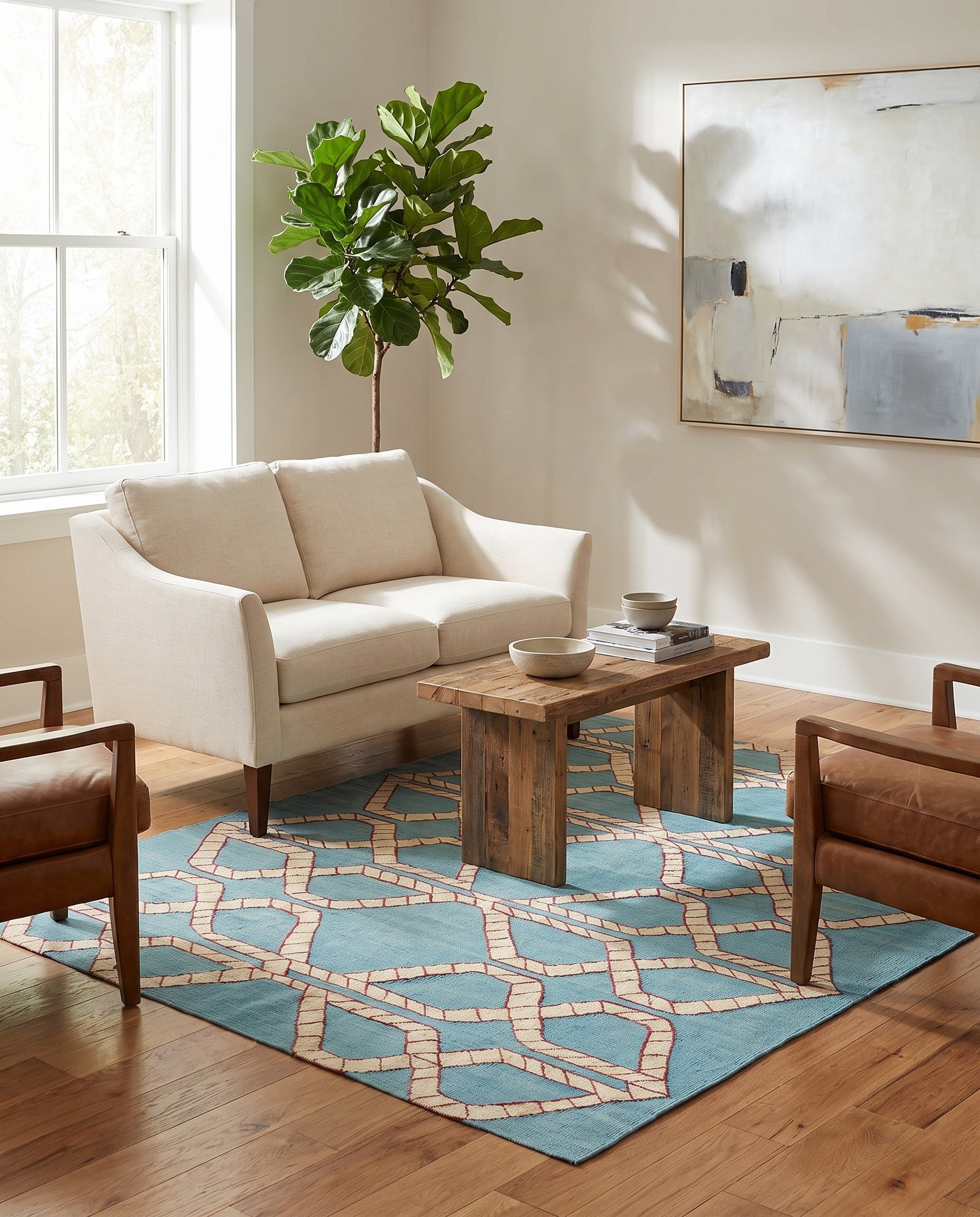 5' 4 x 6' 4 Hand Woven Kilim Modern Wool Rug