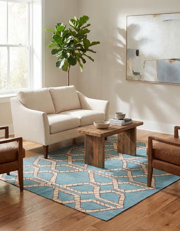5' 4 x 6' 4 Hand Woven Kilim Modern Wool Rug
