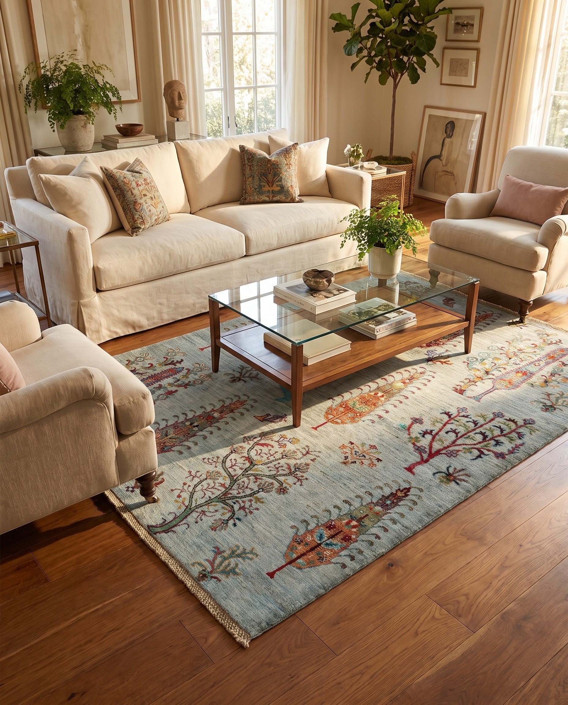 4' 11 x 6' 9 Hand Knotted Ariana Ziegler Rug