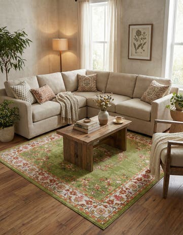 Green Lucerne Square Rug