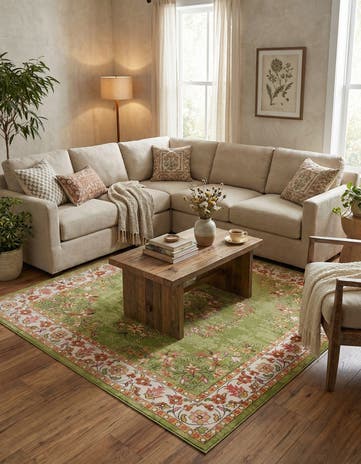 Green Lucerne Square Rug