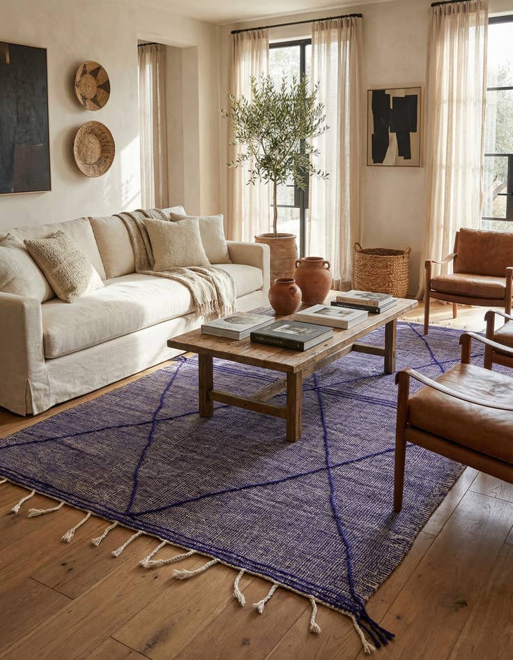 Detail image of 6' 2 x 10' 4  Hand Knotted Moroccan Wool Rug