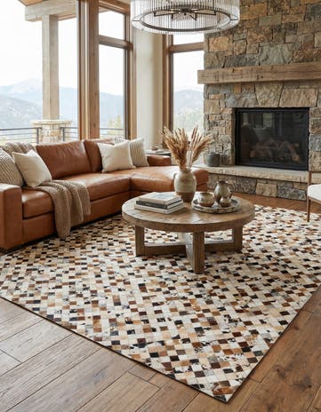 8' x 10' Cowhide Leather Rug