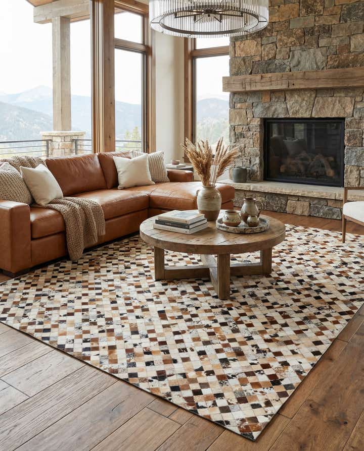 8' x 10' Cowhide Leather Rug