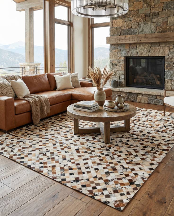 Detail image of 8' x 10' Cowhide Leather Rug
