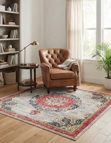 Ivory Madeline Square Rug