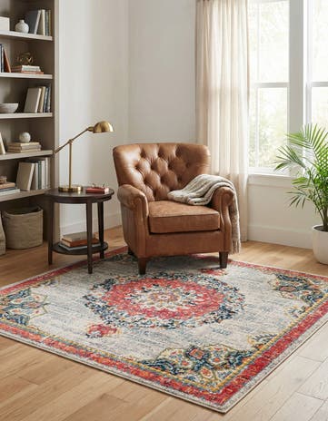 Ivory Madeline Square Rug