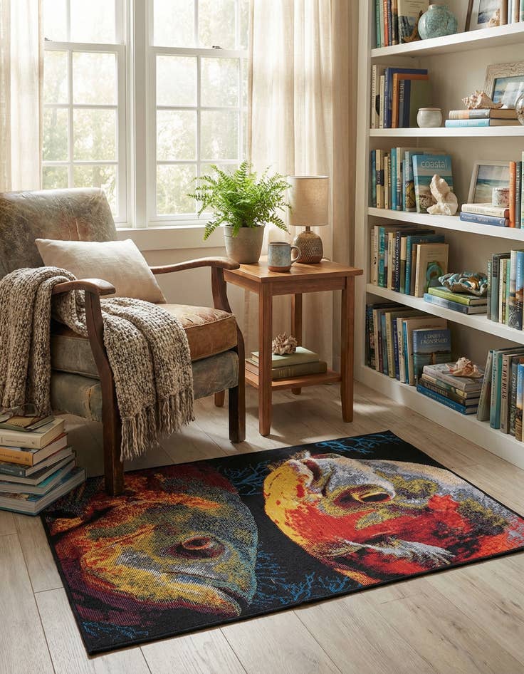 Detail image of 2' x 3'  Washable Coastal Indoor / Outdoor Rug