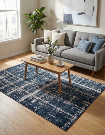 Jill Zarin Navy Blue Uptown Lexington Avenue Rug