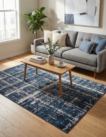 Jill Zarin Navy Blue Uptown Lexington Avenue Rug