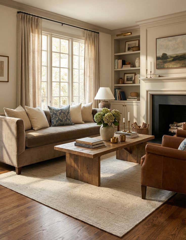 Detail image of  4' 1 x 6' 1  Hand Woven Jill Zarin English Manor Farmhouse Wool Rug