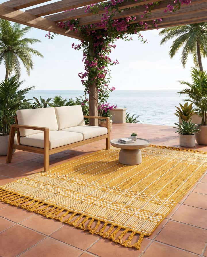 5' 1 x 8' Easy-Clean Eco Bohemian Indoor / Outdoor Rug