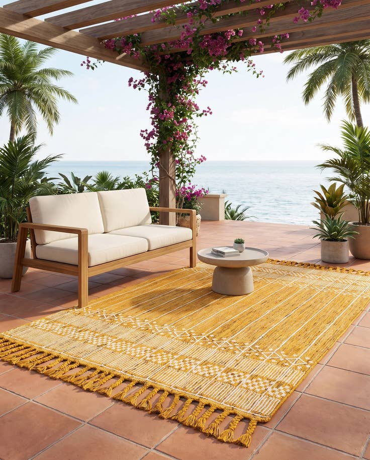 Detail image of 5' 1 x 8' Easy-Clean Eco Bohemian Indoor / Outdoor Rug