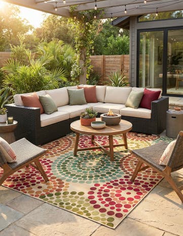 8' x 11' 4 Easy-Clean Modern Indoor / Outdoor Rug