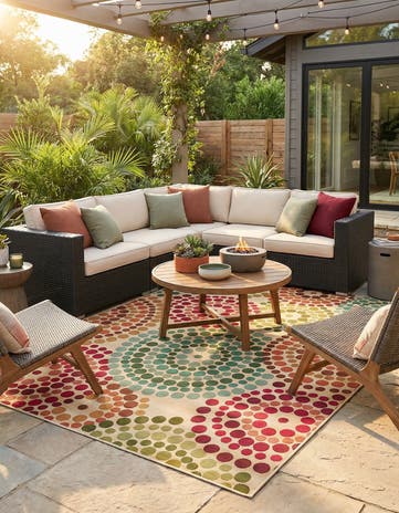 8' x 11' 4 Easy-Clean Modern Indoor / Outdoor Rug