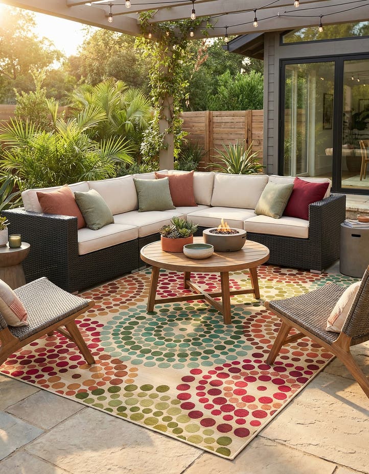 8' x 11' 4 Easy-Clean Modern Indoor / Outdoor...