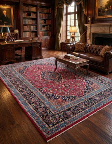 7' 9 x 10' 10 Kashan Wool Rug