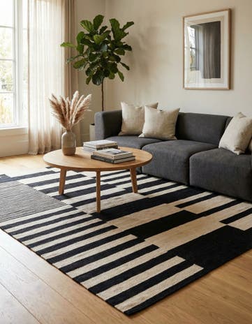 4' 10 x 6' 9 Hand Woven Kilim Modern Wool Rug