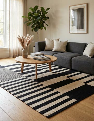 4' 10 x 6' 9 Hand Woven Kilim Modern Wool Rug
